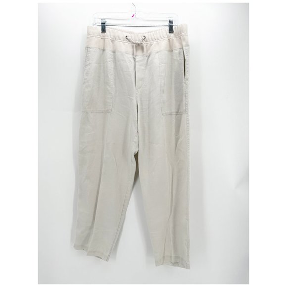 JAMES PERSE Linen Utility Pull-On Pant in Stone Beige Size 3/Large - Picture 2 of 7